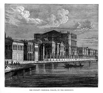 O Palácio Principal dos Sultões, no Bósforo, Turquia, século XIX de Unbekannt