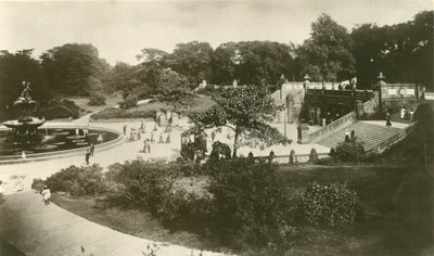 O terraço e a fonte, Central Park, Nova York de Unbekannt