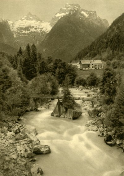 A ponte dos diabos de Teufelssteg, Lofer, Áustria, c1935. de Unbekannt