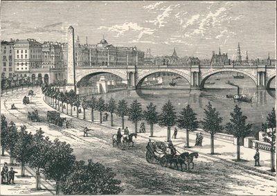 O aterro do Tamisa, mostrando a agulha de Cleópatras, 1896 de Unbekannt