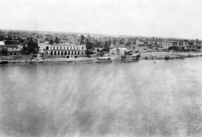 O rio Tigre do 31º hospital geral britânico, Bagdá, Mesopotâmia, Primeira Guerra Mundial, 1918 de Unbekannt