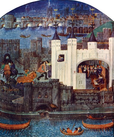 A torre de Londres com a ponte de Londres, c1500, c1900-1920 de Unbekannt
