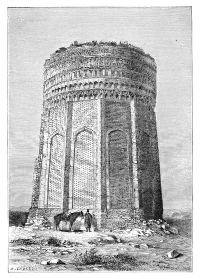 A torre de Meimandan, Pérsia Irã, 1895 de Unbekannt