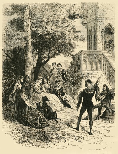 O Trouvere Adenes na corte da rainha Marie de Brabant, 1274-1285, 1890. de Unbekannt