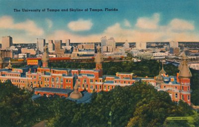 Universidade de Tampa e Skyline de Tampa, Flórida, c1940s de Unbekannt