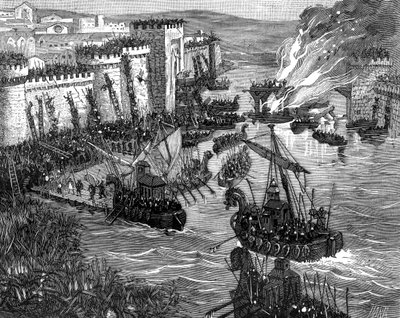 O ataque viking em Paris, 885 1882-1884 de Unbekannt