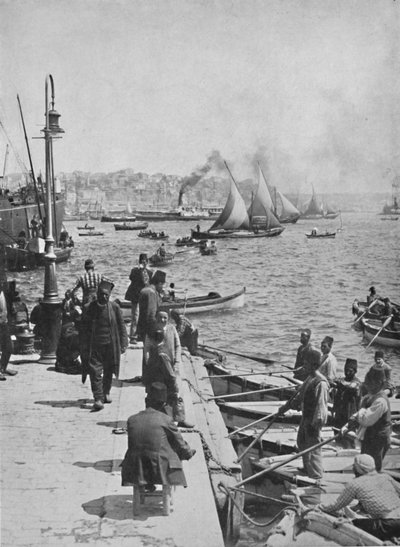A frente de água de Stamboul, com Pera à distância, 1913 de Unbekannt