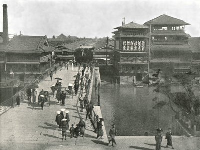 O Yebisu Bashi, Osaka, Japão, 1895. de Unbekannt