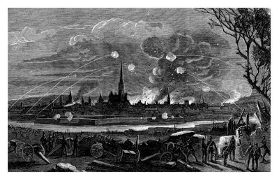O bombardeio de Strasburg, França, 1875 de Unbekannt