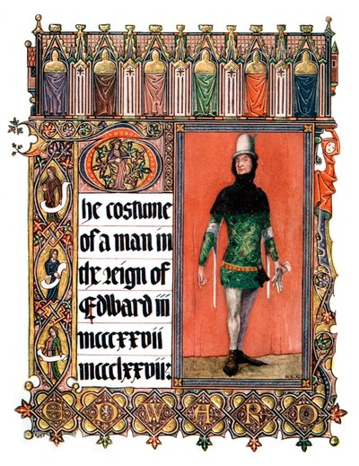 O traje de um homem no reinado de Eduardo III, 1909 de Unbekannt