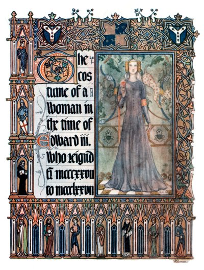 O traje de uma mulher no reinado de Eduardo III, 1909 de Unbekannt