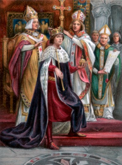 A coroação de Eduardo I, Westminster, 19 de agosto de 1274, 1902 de Unbekannt