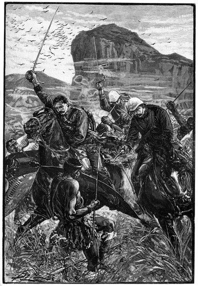 O traço com as cores, Batalha de Isandlwana, Guerra Anglo-Zulu, 22 de janeiro de 1879, 1900 de Unbekannt