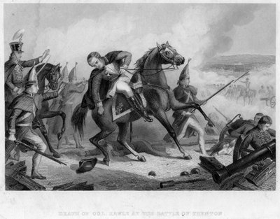 A morte do coronel Rawle na batalha de Trenton, 1776 de Unbekannt