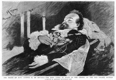 A morte do rei Ludwig II da Baviera 1845-1886, 1886 de Unbekannt
