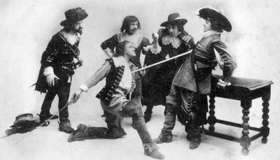 O duelo, cena do ato I da Raça dos Treshams de John Rutherford, século XX de Unbekannt