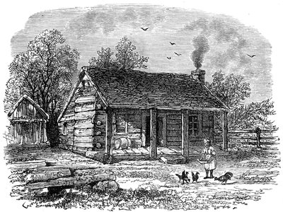 A casa inicial de Abraham Lincoln, Gentryville, Indiana, século XIX de Unbekannt