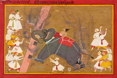 O Elefante Khanderao Bahadur Matando Sham Mahavat, Ka. 1700. de Unbekannt