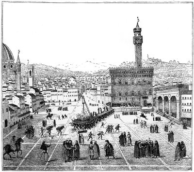 A execução de Girolamo Savonarola na Piazza Della Signoria, Florença, 1882 de Unbekannt