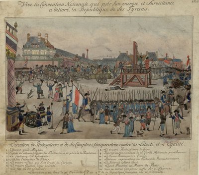 A execução de Robespierre e seus apoiadores em 28 de julho de 1794 de Unbekannt