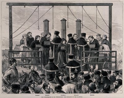 A execução dos niilistas, ca 1881 de Unbekannt