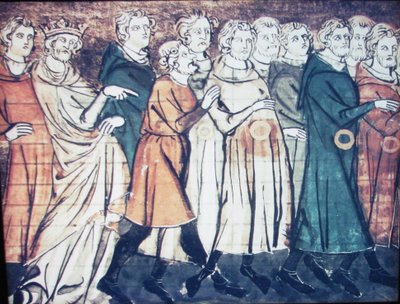 A expulsão de judeus da França em 1182 Uma miniatura de Grandes Chroniques de France, 1320s de Unbekannt