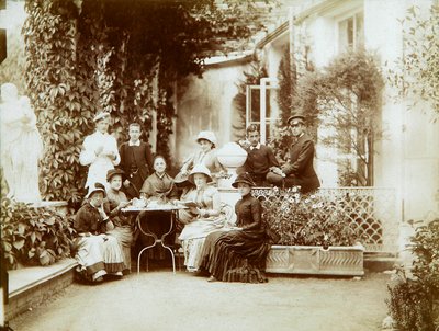 A família do duque Fyodor Uvarov em sua propriedade rural, Porechye, Rússia, década de 1880 de Unbekannt