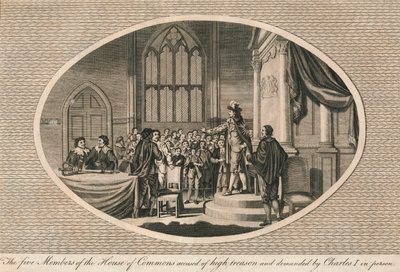 Os cinco membros da Câmara dos Comuns acusados de alta traição, 1642 1793 de Unbekannt