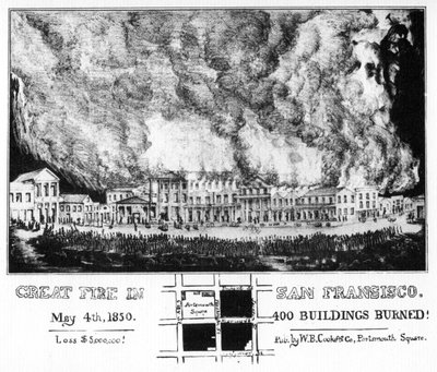 O grande incêndio em São Francisco, Califórnia, 1850 1937 de Unbekannt