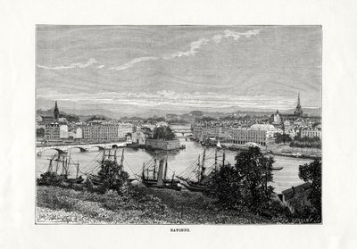 O porto de Bayonne, França, 1879 de Unbekannt
