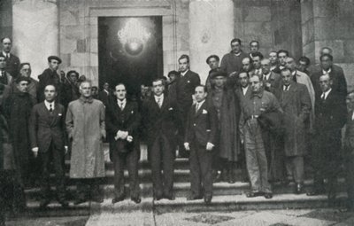 O chefe do governo basco (ou lehendakari) José Antonio Aguirre e membros do governo de Barcelona. Fundação Privada Jubert Figueras. de Unbekannt
