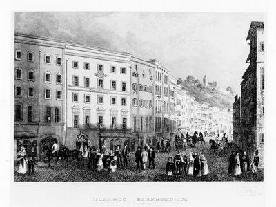 A casa em Salzburgo em que Mozart nasceu em 1791, em meados do século XIX de Unbekannt