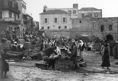 O mercado, Haifa, Palestina, c1920s-c1930s de Unbekannt