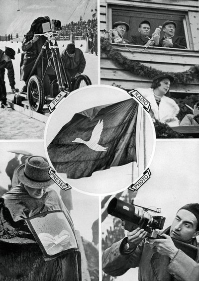 A mídia em ação, Jogos Olímpicos de Inverno, Garmisch-Partenkirchen, Alemanha, 1936 de Unbekannt