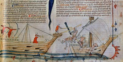 A batalha naval, ca 1340 de Unbekannt