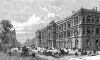 Os novos escritórios domésticos e coloniais, Parliament Street, Westminster, Londres, 1875 de Unbekannt