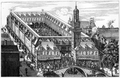 A antiga bolsa de valores de Amsterdã, destruída pelo fogo em 1858, 1903 de Unbekannt