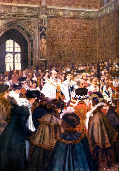 A abertura do Parlamento pelo rei Eduardo VII, c1905 de Unbekannt