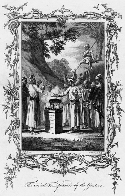 O julgamento provado pelo Gentoos, c1770 de Unbekannt