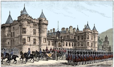A rainha saindo do Palácio de Holyrood, Edimburgo, 1886, 1900 de Unbekannt