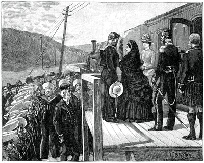 A rainha que apresenta a Medalha Albert à guarda costeira George Oatley, final do século XIX, 1900 de Unbekannt