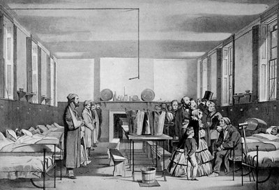 A visita real ao Hospital Brompton, década de 1850, c1920 de Unbekannt