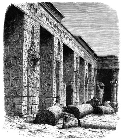 As ruínas do Palácio de Ramsés III, Medinet Habu, Alto Egito, c1890 de Unbekannt