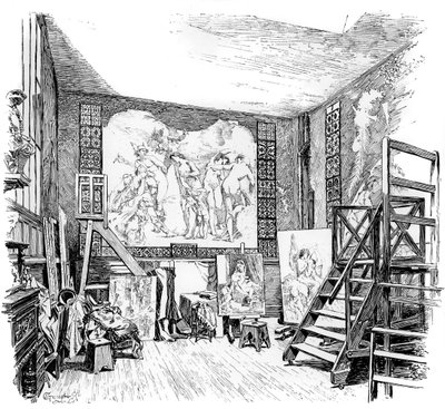 O estúdio de Paul-Jacques-Aime Baudry, c1880-1882 de Unbekannt