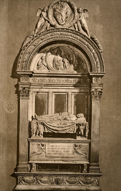 O túmulo de Leonardo Bruni c1369-1444, Basílica de Santa Croce, Florença, 1882 de Unbekannt