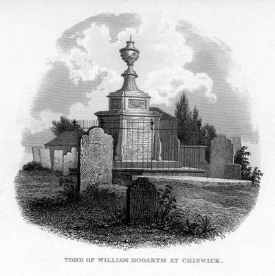O túmulo de William Hogarth em Chiswick, 1840 de Unbekannt