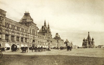 As linhas comerciais superiores na Praça Vermelha, Moscou, Rússia, década de 1910 de Unbekannt
