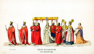 Figurinos de teatro para peça de Shakespeares, Henrique VIII, século XIX de Unbekannt