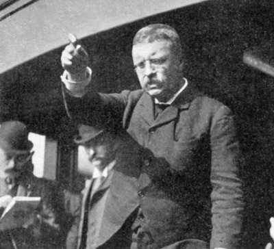 Theodore Roosevelt discursando em uma reunião no estado de Nova York, 1901 de Unbekannt