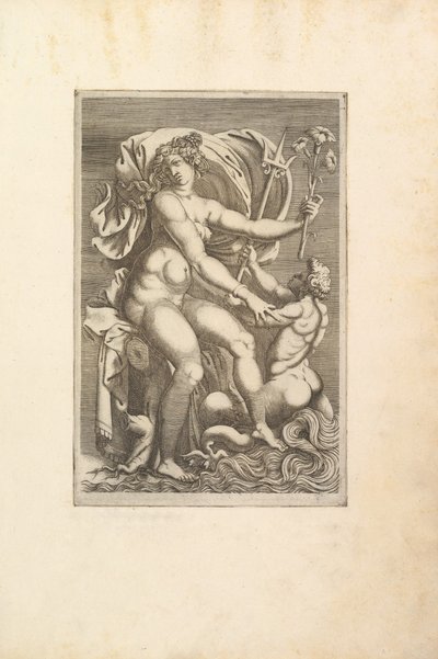 Thetis assentado com um Triton, século XVI. de Unbekannt